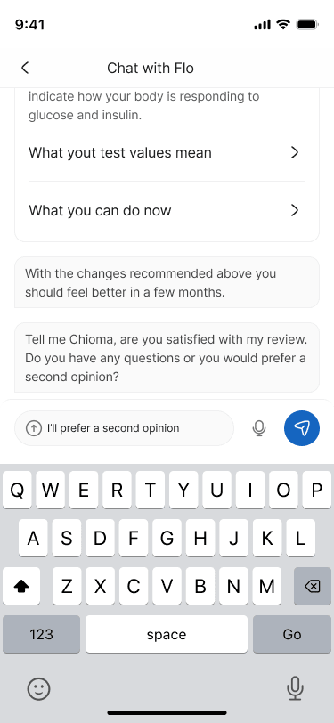 Conversational AI, screen 1 of 3
