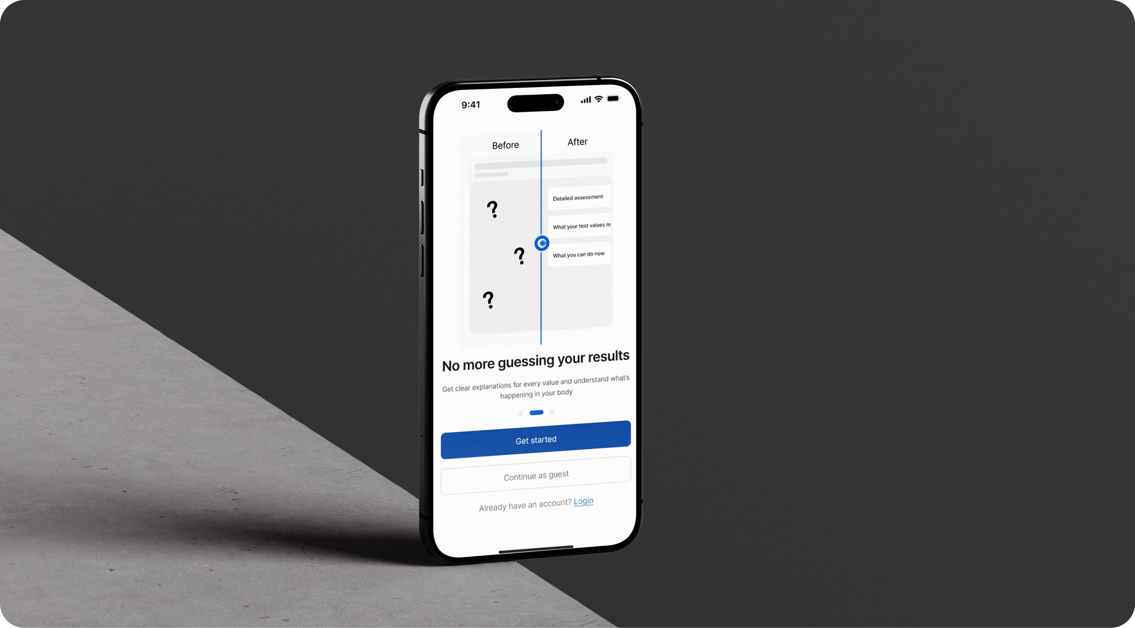 Clinsight onboarding on a phone