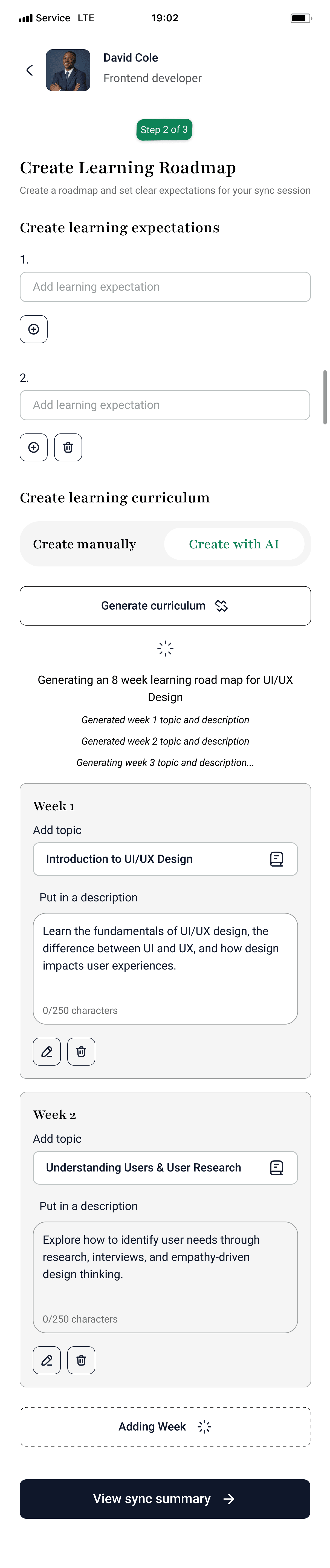 Generating the roadmap with AI
